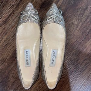 Jimmy Choo Flats with Rhinestone Bow size 35